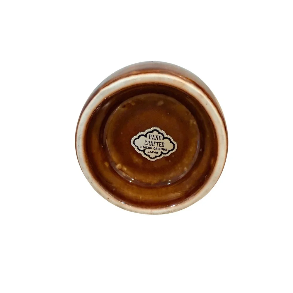 Otagiri Original Japan Hand Crafted Brown Bamboo Ceramic Bud Vase 5 Inch